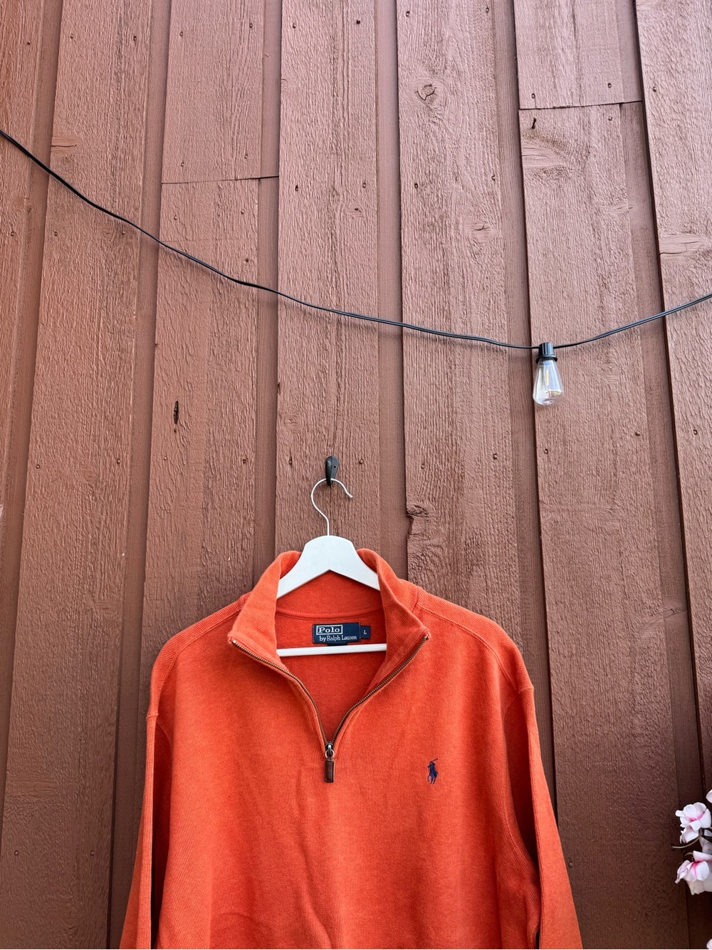 Polo by Ralph Lauren Men’s Orange Quarter-Zip Pullover